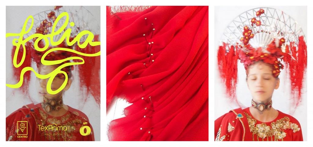 banner mostrando uma das fantasias que concorreu no concurso de carnaval do Rio de janeiro, look vermelho.