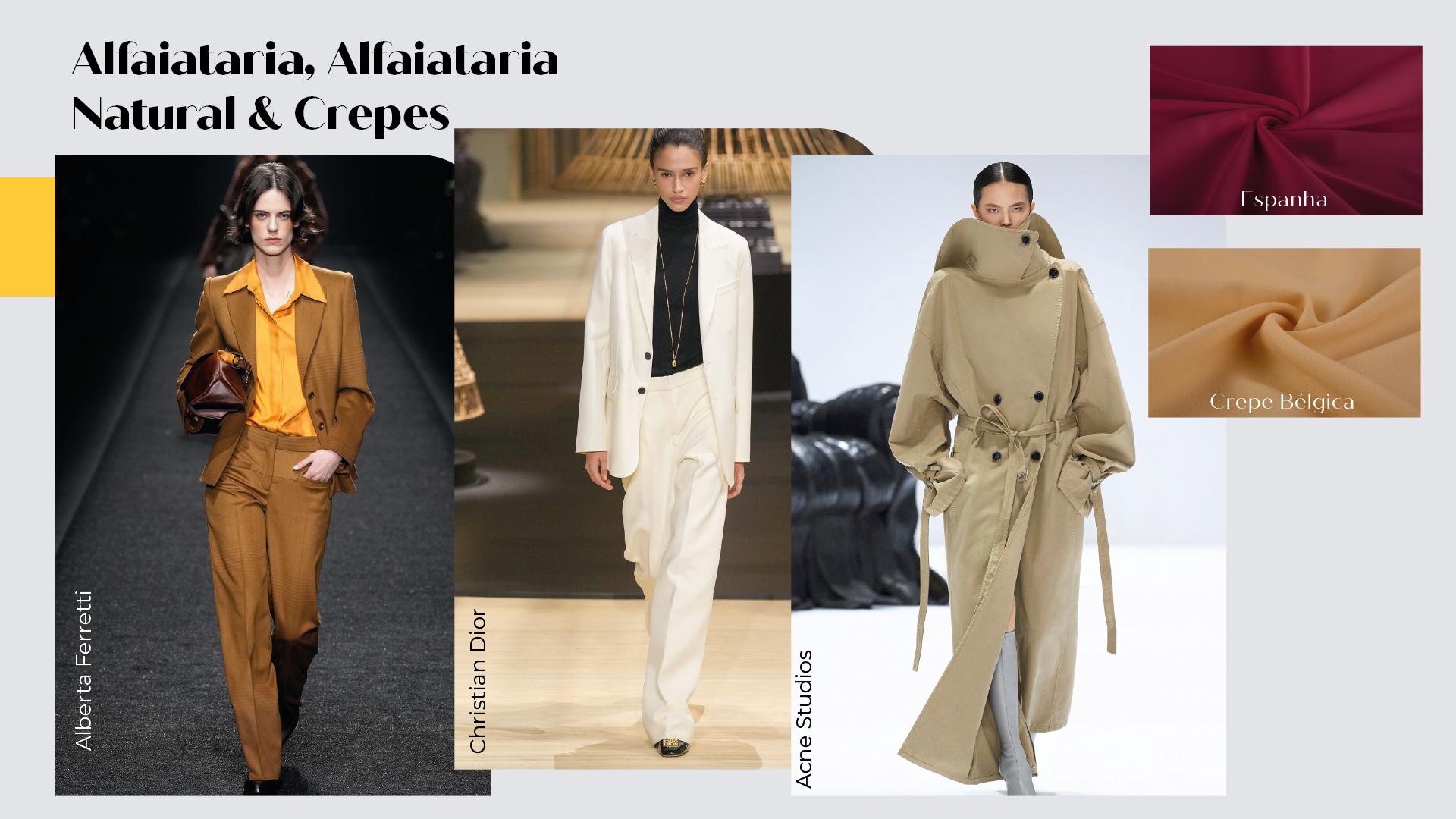 Tecidos para Moda do Inverno 25: Alfaiataria, Alfaiataria Natural e Crepes