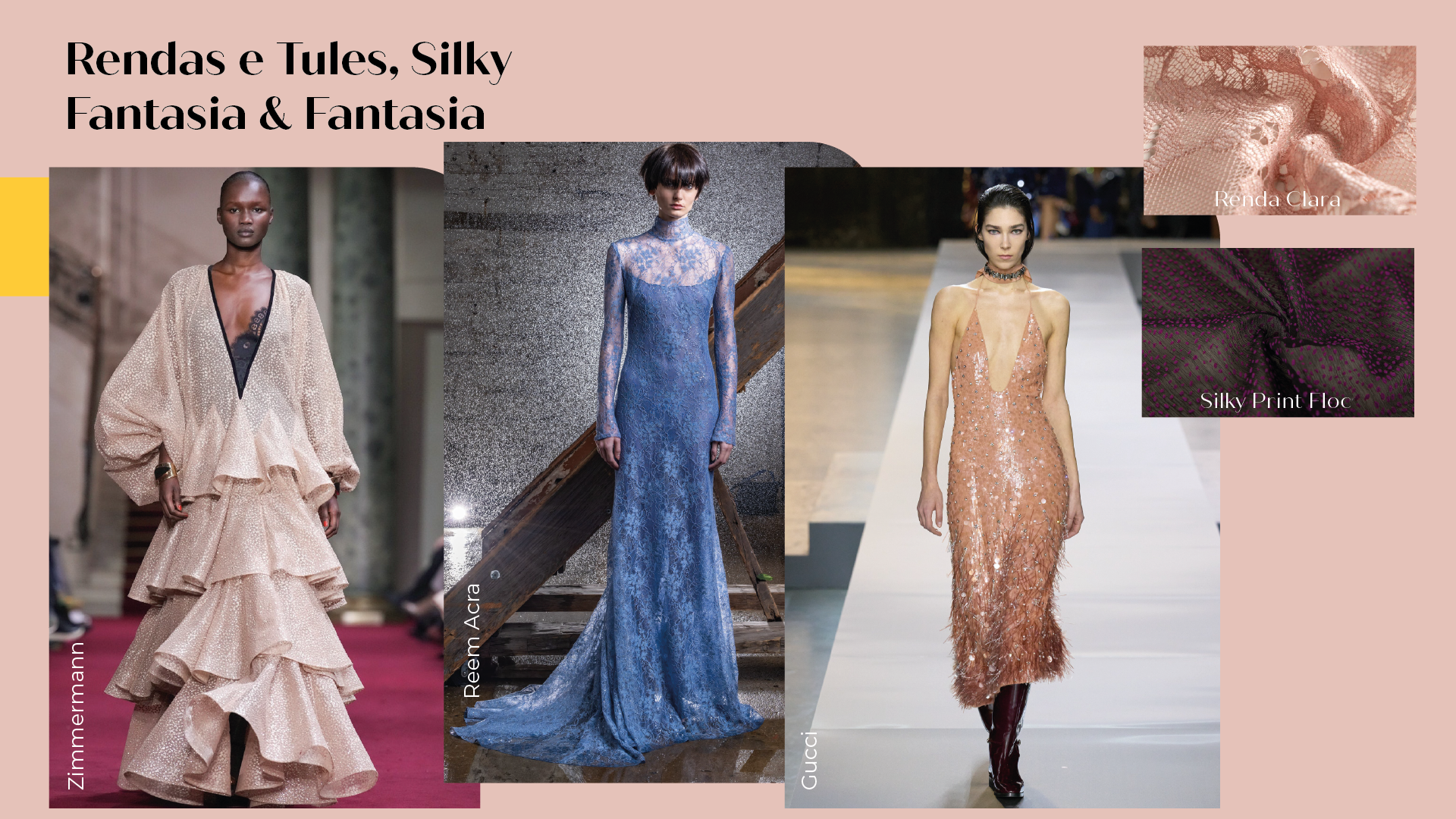 Tecidos para Moda do Inverno 25: Rendas, Tules, Silky Fantasia e Fantasia