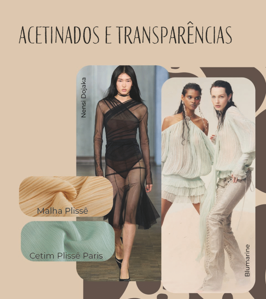 acetinados e transparencia