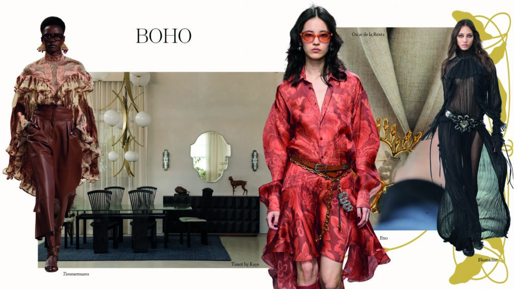 mood board da tendencia de boho